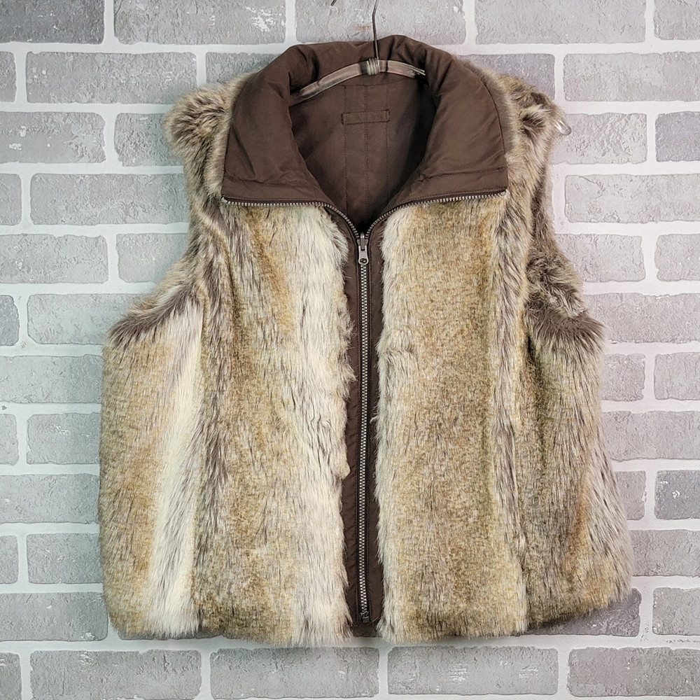 Faux Fur Reversible Vest by Waterproof  Garment Company Women's Size L
